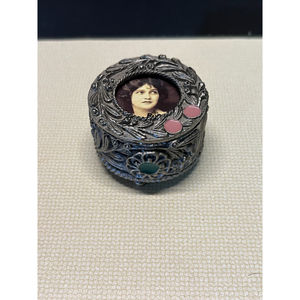 Russ Berrie and Company Unique Decorative Metal Keepsake Trinket Box with Lid